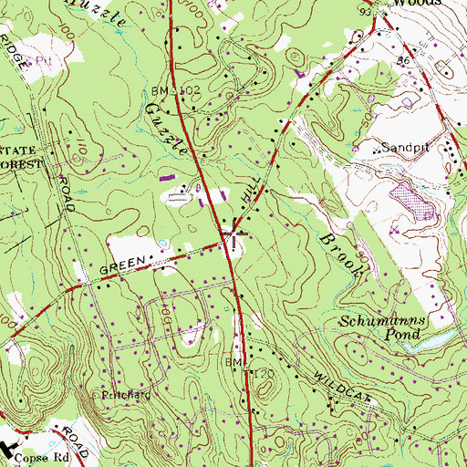 Topographic Map of Flanders (historical), CT