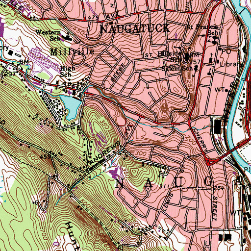 Topographic Map of Foley Stadium, CT