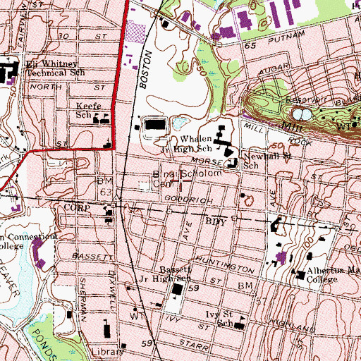Topographic Map of Friendship Baptist Church, CT