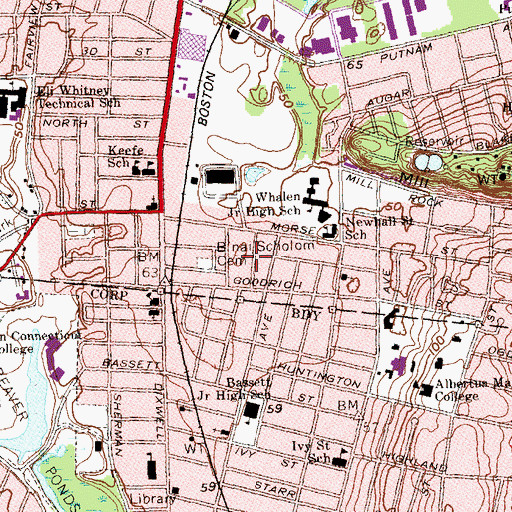 Topographic Map of Friendship Baptist Church, CT