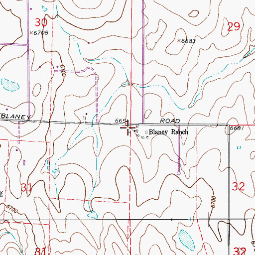 Topographic Map of Blaney Ranch, CO