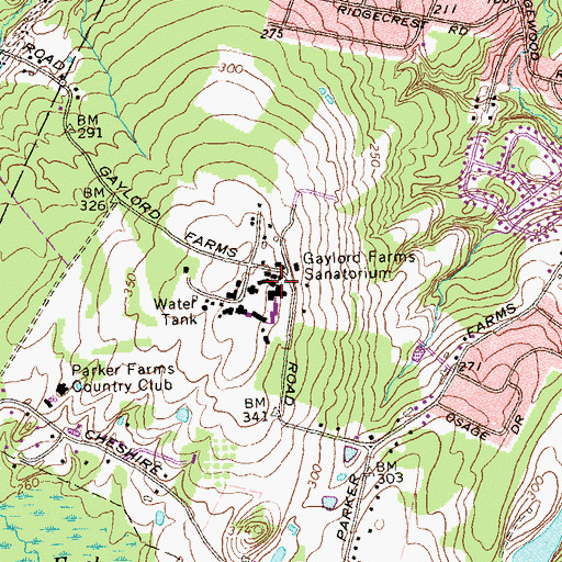 Topographic Map of Gaylord Hospital Medical Library, CT