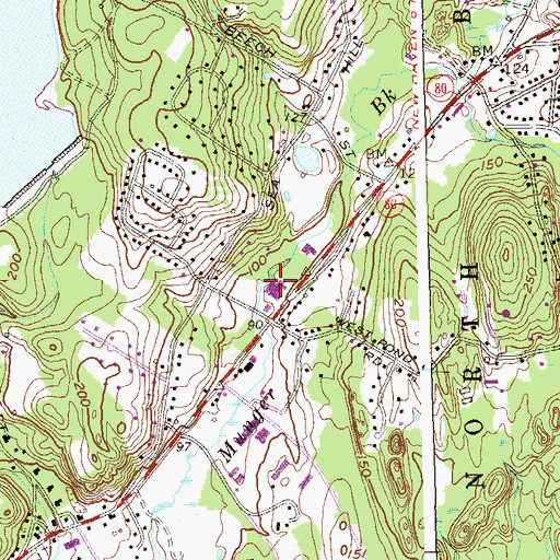 Topographic Map of Grant Oak Shopping Center, CT