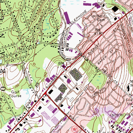 Topographic Map of Golfland Shopping Center, CT