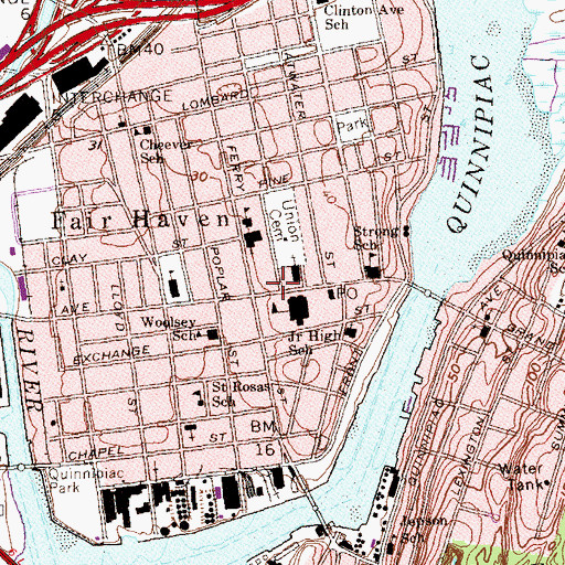 Topographic Map of Good Samaritan Pentecostal Church, CT