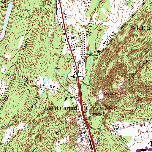 Topographic Map of Good Shepherd Lutheran Church, CT