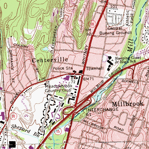 Topographic Map of Grace and Saint Peters Episcopal Church, CT