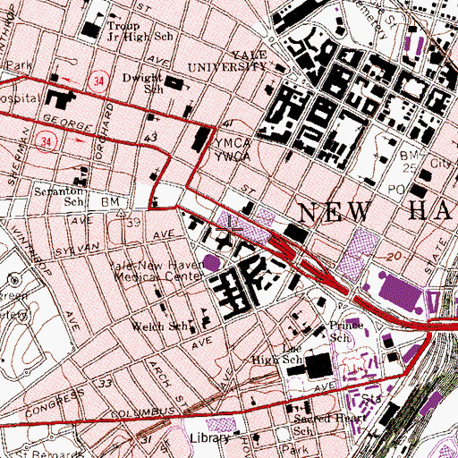 Topographic Map of Grace Building, CT