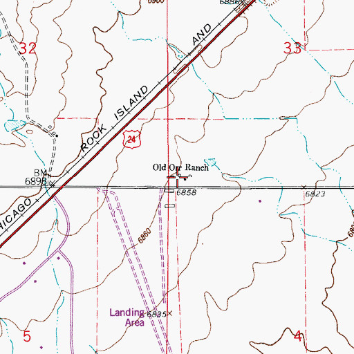 Topographic Map of Old Orr Ranch, CO