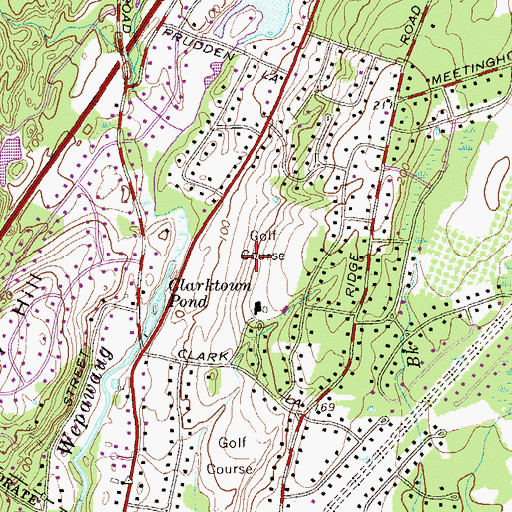 Topographic Map of Grassy Hill Country Club, CT