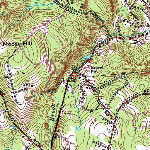 Topographic Map of Great Hills United Methodist Church, CT