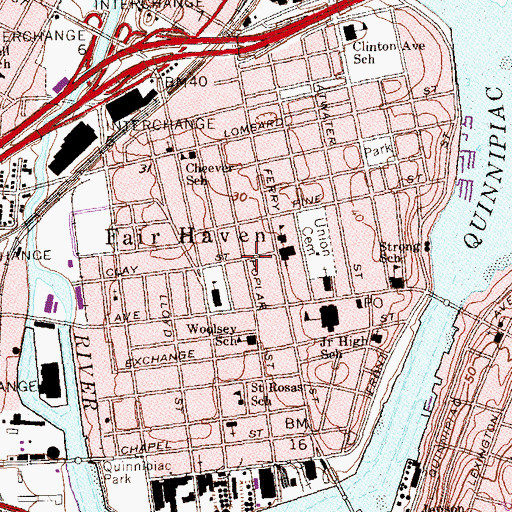 Topographic Map of Great Neck, CT