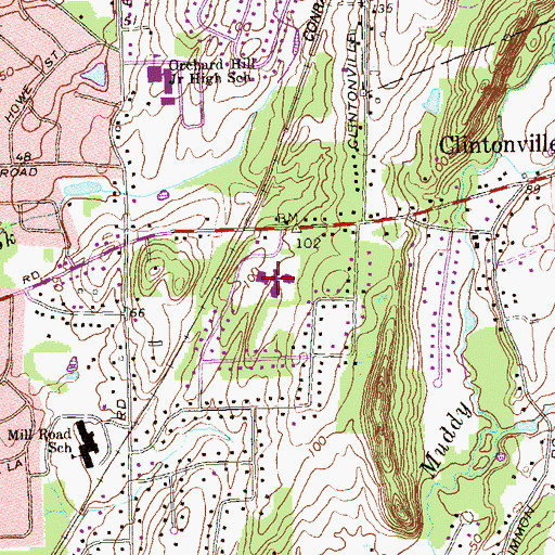 Topographic Map of Greater New Haven State Technical College, CT