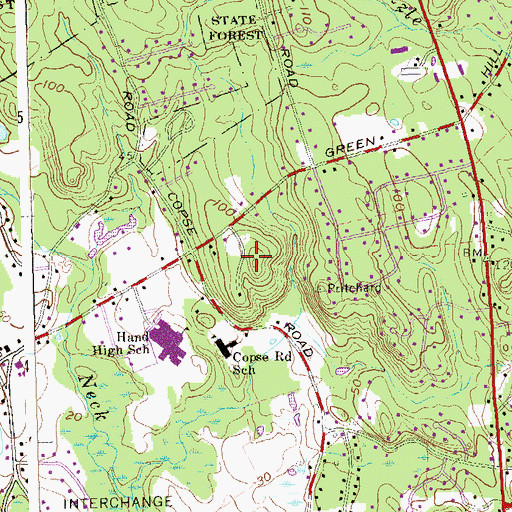 Topographic Map of Green Hill, CT