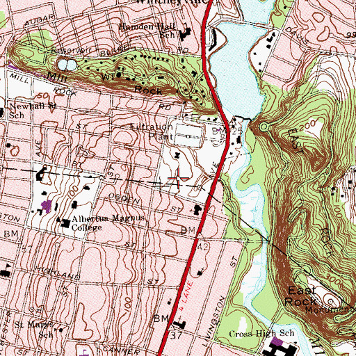 Topographic Map of Greenbriar Office Greenhouse and Rehabilitation Center, CT