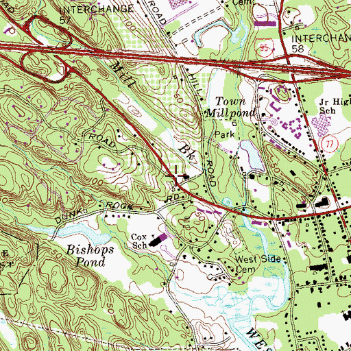 Topographic Map of Guilford Plaza Shopping Center, CT