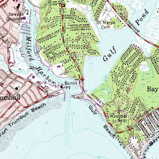 Topographic Map of Gulf Beach, CT