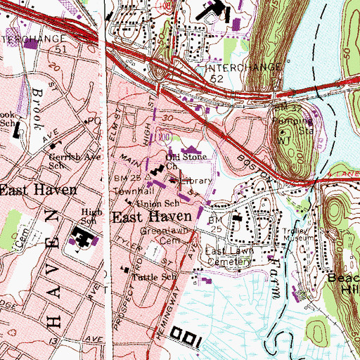 Topographic Map of Hagaman Memorial Library, CT