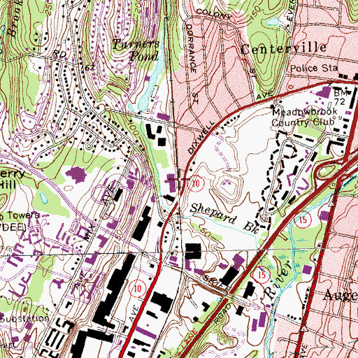 Topographic Map of Hamden Mart Shopping Center, CT