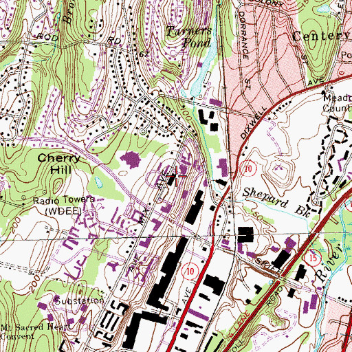 Topographic Map of Hamden Plaza Shopping Center, CT