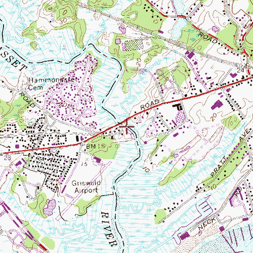 Topographic Map of Hammonasset River Town Dock, CT