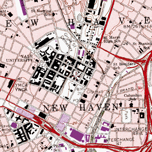 Topographic Map of Hendrie Building, CT