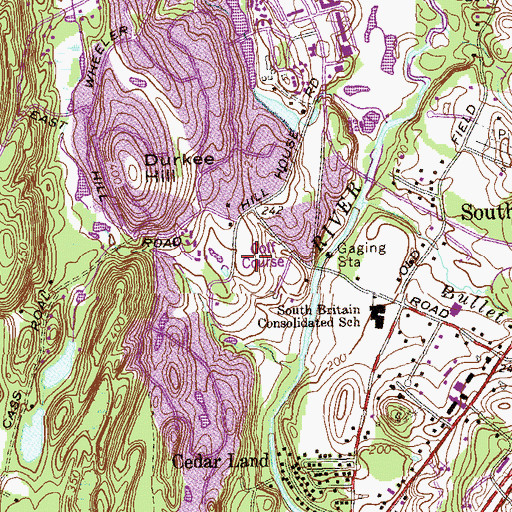 Topographic Map of Heritage Country Club, CT