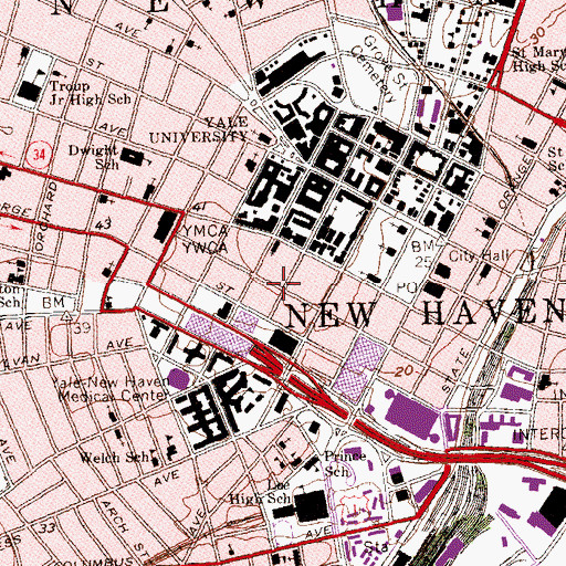 Topographic Map of Hertfordshire Quarter (historical), CT