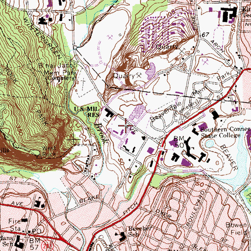 Topographic Map of Hickerson Building, CT