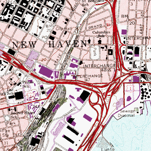 Topographic Map of High School in the Community, CT