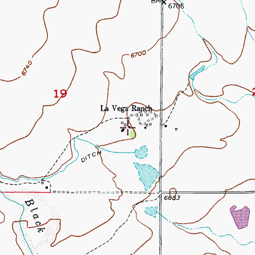 Topographic Map of La Vega Ranch, CO