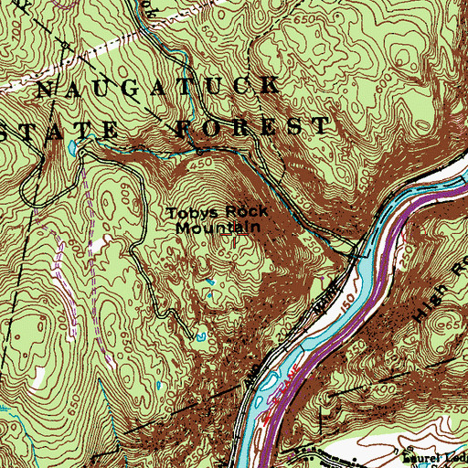 Topographic Map of High Rock, CT