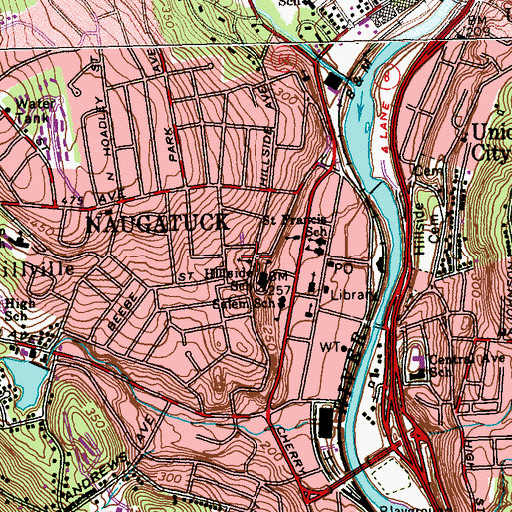 Topographic Map of Hillside Covenant Church, CT