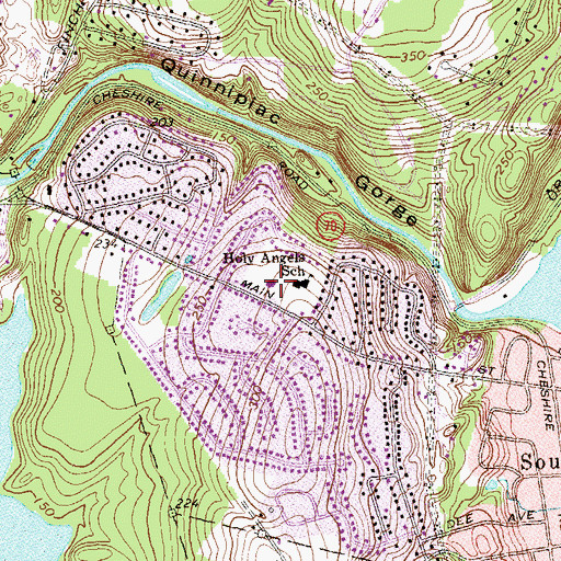 Topographic Map of Holy Angels Church, CT