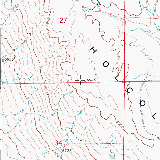 Topographic Map of Holcolm Hills, CO