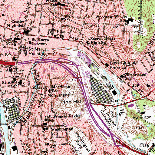 Topographic Map of Holy Land Monument, CT