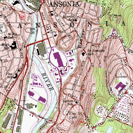 Topographic Map of Holy Rosary Church, CT