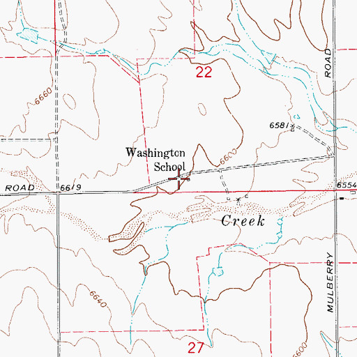 Topographic Map of Washington School, CO