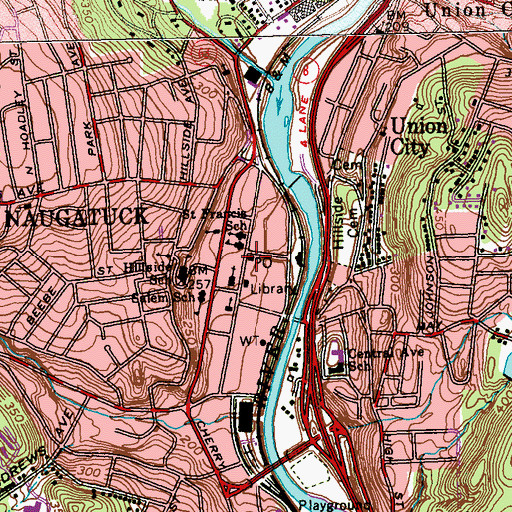 Topographic Map of Howard Whittemore Memorial Library, CT