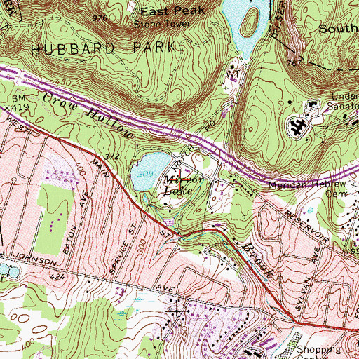 Topographic Map of Hubbard Park, CT
