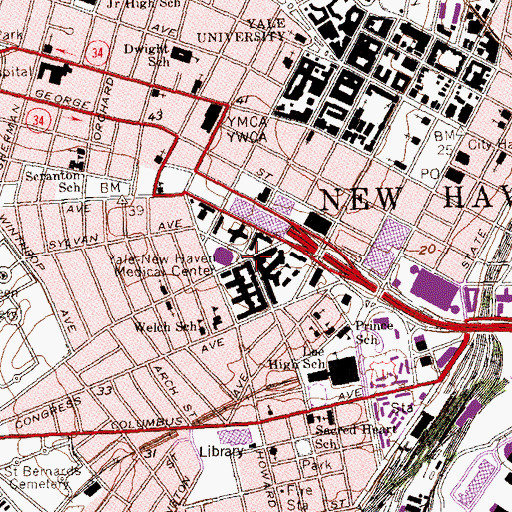 Topographic Map of Hunter Building, CT