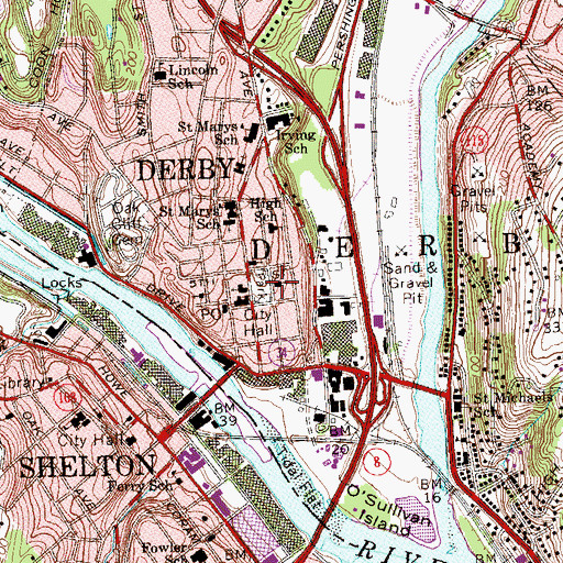 Topographic Map of Immanuel Saint James Episcopal Church, CT