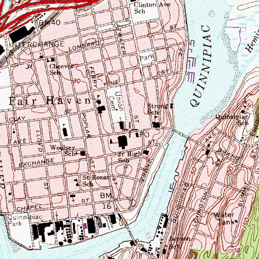 Topographic Map of Inspirational Evangelistic Church, CT