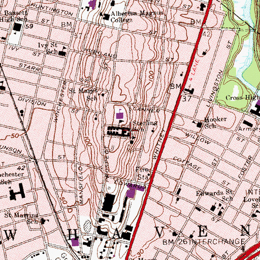 Topographic Map of Institute of Sacred Music, CT