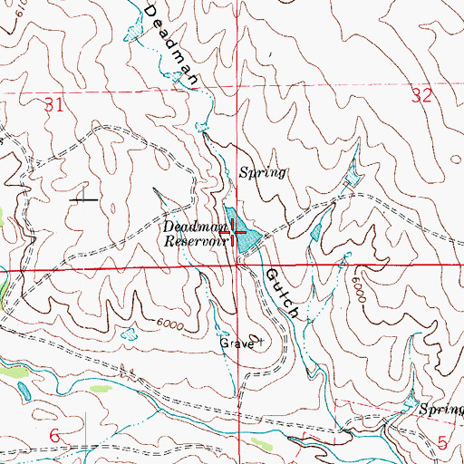 Topographic Map of Deadman Reservoir, CO
