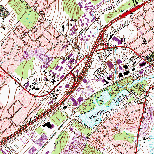 Topographic Map of Interchange 42, CT