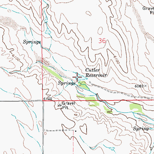 Topographic Map of Cutler Reservoir, CO