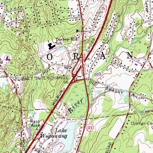 Topographic Map of Interchange 56, CT