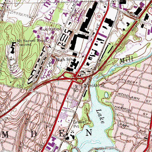 Topographic Map of Interchange 60, CT