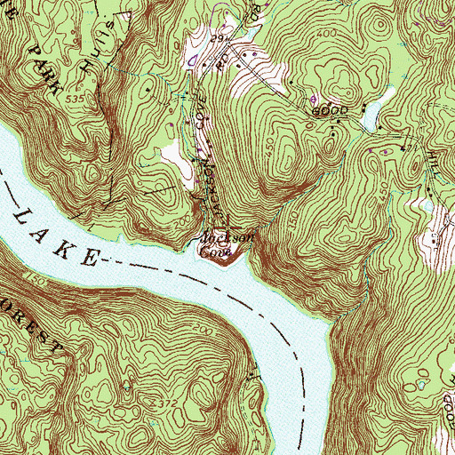 Topographic Map of Jackson Cove Park, CT